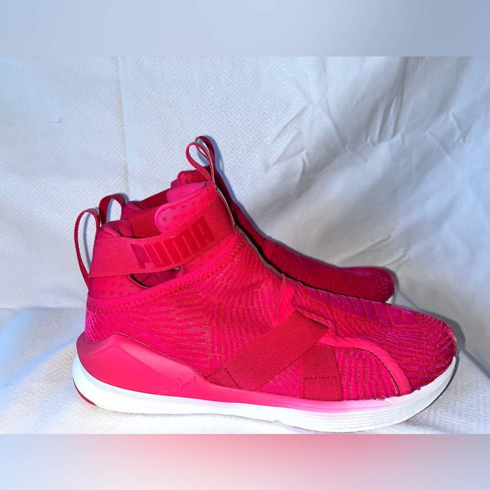 Women’s PUMA Fierce Strap Flocking Hi Top Trainers Sneakers Shoes